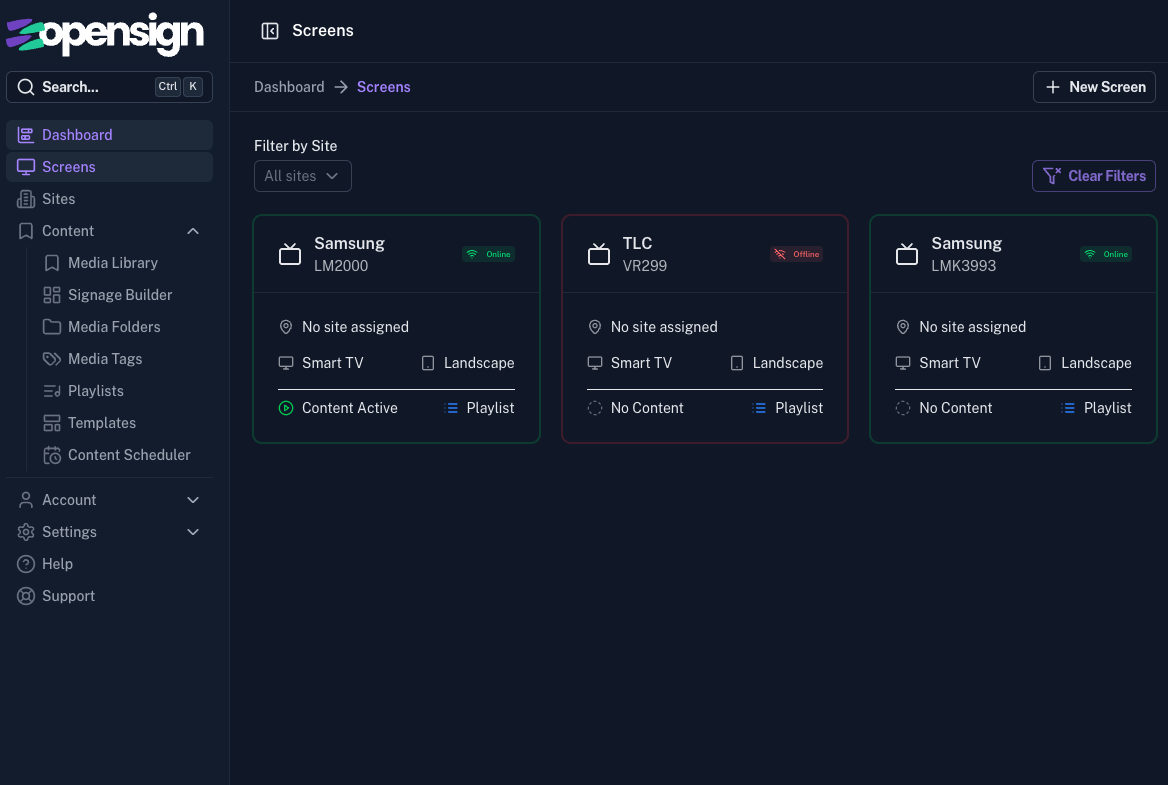 Multi-Screen Management